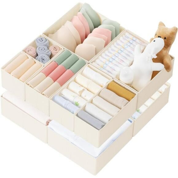 Foldable Drawer Organizer Bins for Clothes Baby Socks Underwear Storage Set - Picture 1 of 7